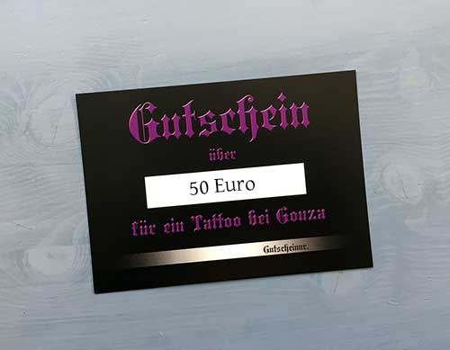 Gutschein über 50 Euro für ein Tattoo