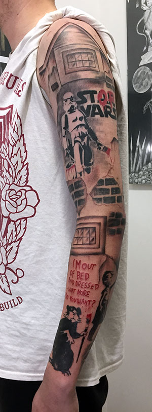 Banksy Sleeve Tattoo