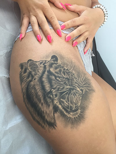 Tiger Tattoo Abgeheilt