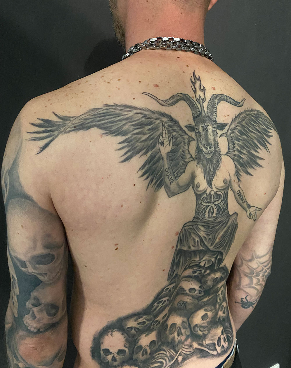Devil and Skulls Tattoo full Back