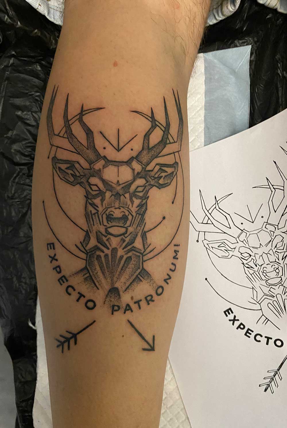 Expecto Patronum Hirsch Tattoo